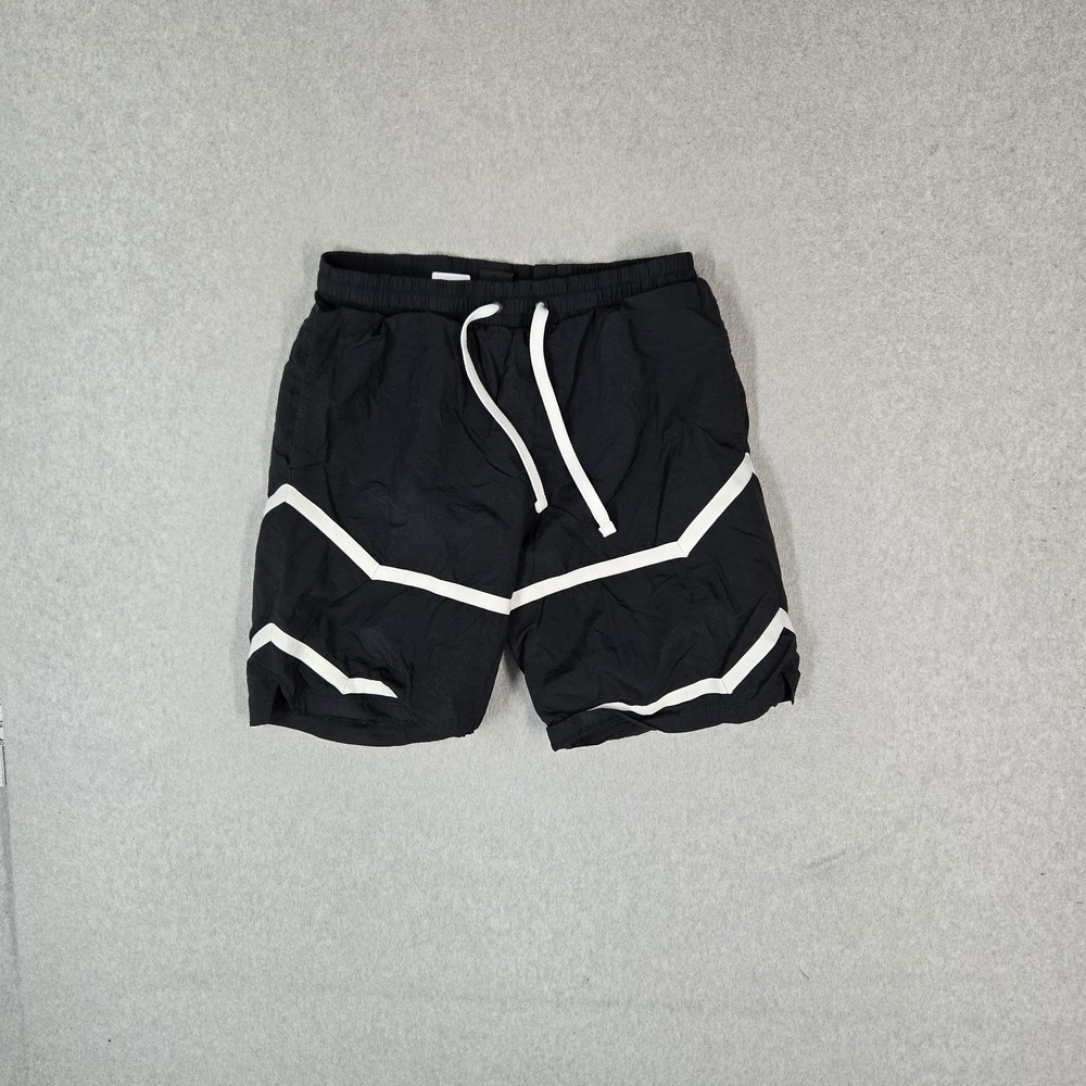 Nike Men Activewear Shorts M Black Throwback Retro Basketball Swoosh Logo Nylon
